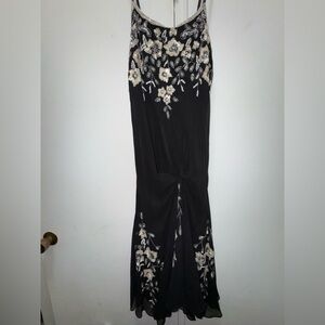 Y2K Beaded Embellished Black Fairy Gown by Jkara New York size 8P